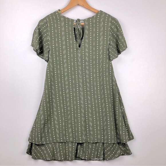 Blue Rain Olive Green Sheath Tiered Dress Size XS - Picture 7 of 9